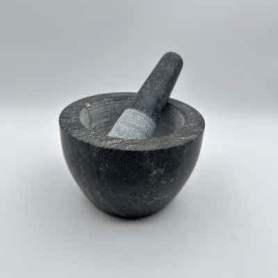 Black Granite Mortar & Pestle 