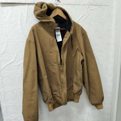 Carhartt Mens  Size L Front Zipper Brown GUC 