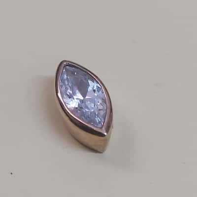 CZ Stamped Gold Pendant