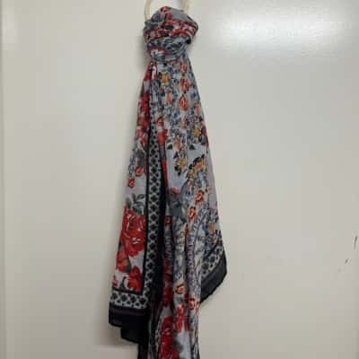  Womens  Size One Size Scarf - Orange Floral