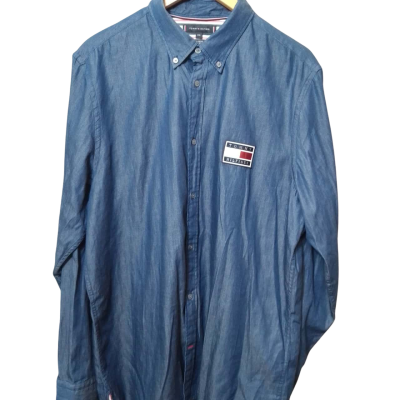 Tommy Hilfiger Mens  Size XXL Dark Wash Denim Shirt 