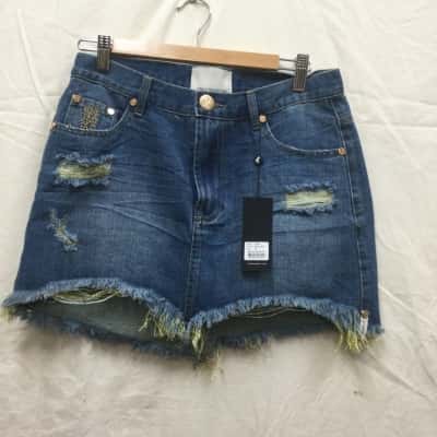 One Teaspoon Womens Size 25 Blue Skirt