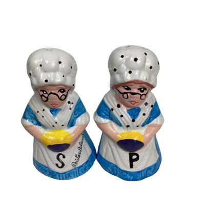 Vintage Ceramic Granny Salt and Pepper Shakers 