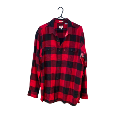 Mens Levi's Size XL Flannel Shirt Black  / Red / Checked / Gingham / Pattern