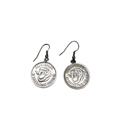 Vintage Australia Shilling Merino Earrings