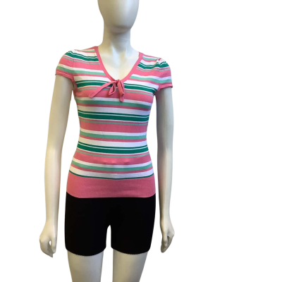 Review Womens Label Size 10 Striped Knit Top Multicoloured