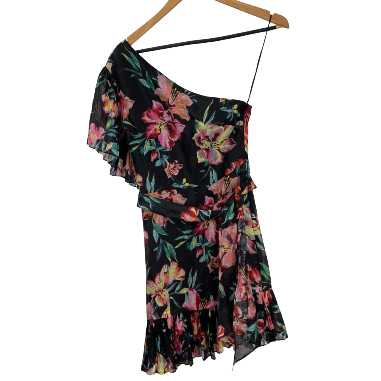 Robe Mini Talulah BLACK BELONGING - Imprimé Floral - Bretelles Spaghetti - Taille S