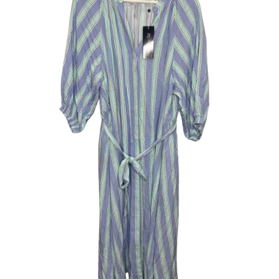 PQ Womens  Size L / M Midi Dress Blue / Green / Off White 