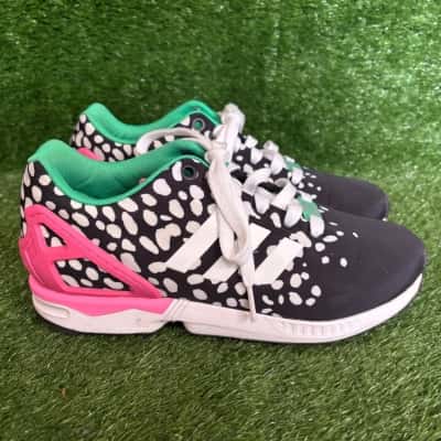 Adidas ZX Flux Black/Pink/Green Sneakers Size 6.5 US