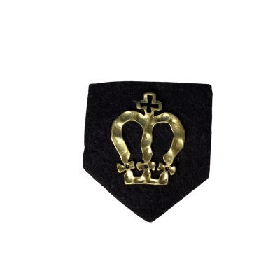  Medieval Pilgrim Brooch on Black Felt Gold 
