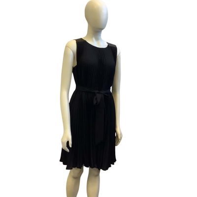 Diane Von Furstenberg Womens Label Size 10 Pleated Sleeveless Dress Black 