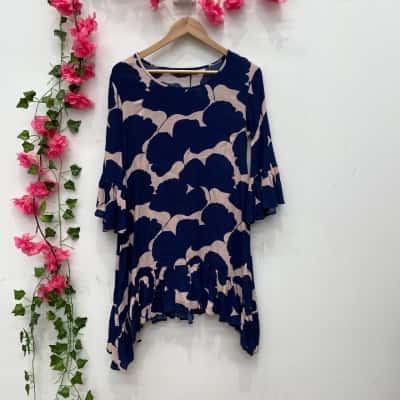 Mister Zimi Womens Floral Dress Size 6 Blue / Floral / Pink  