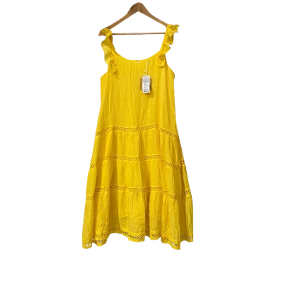 Virtuelle Womens  Size 14 Midi Dress Yellow 