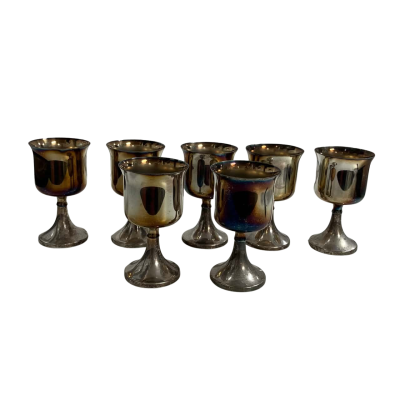 Silver Plated Ianthe England Goblet Set x7