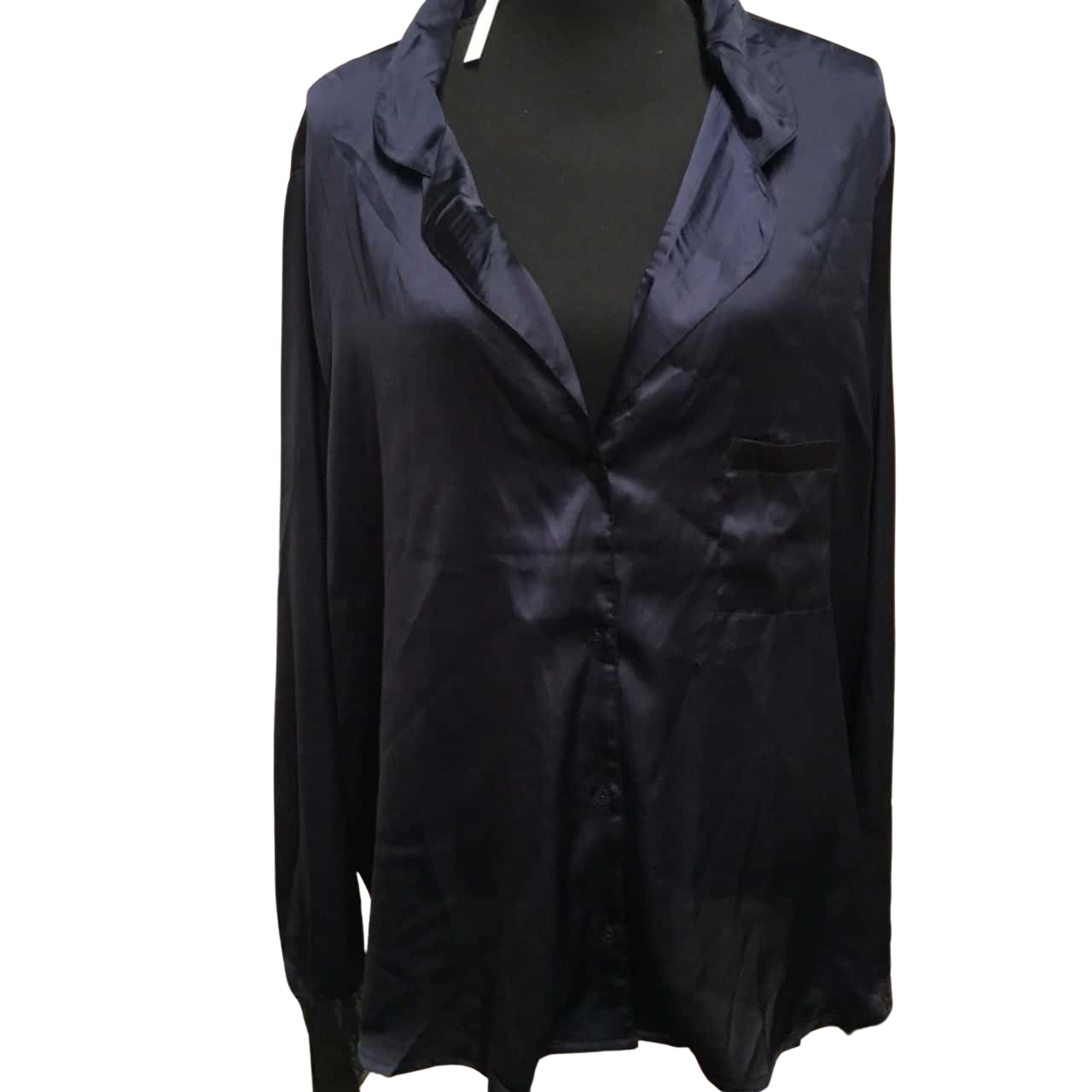 ASOS Womens Size 26 Long Sleeve Navy Blue Shirt