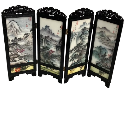 Vintage Asian Style Mini Folding Table Top Divider