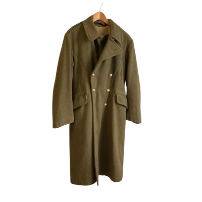 “VINTAGE MILITARY” woollen coat Mens-  Size 6 Olive Green
