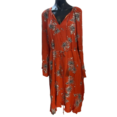 Cordelia Street Womens  Size 20 Casual Dress Burnt Orange / Floral 