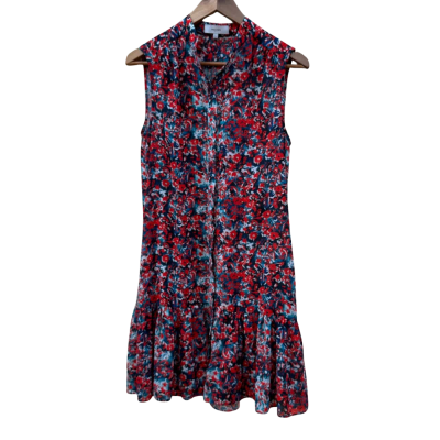 Reiss Womens  Size 6 Casual Dress Floral / Navy Blue / Red 
