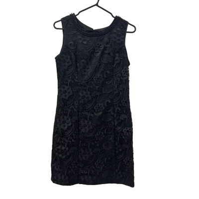 BEAUTIFUL REVIEW BLACK LACE & BEADED DRESS SIZE 12