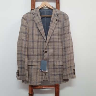 Peter Jackson Men's Size 104 Reg Tailored Linen/Wool Jacket - New With Tags 