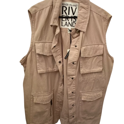 River Island Mens  Size M Sleeveless Jacket Light Brown