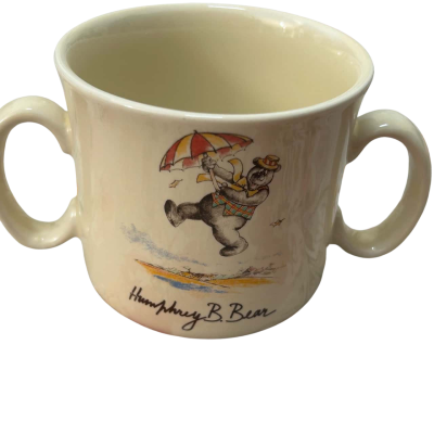 Vintage 1983 Humphrey B Bear Double Handle Porcelain Mug (B16)