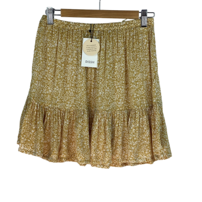 Dissh - Luna Yellow Floral Mini Skirt (Size 10)