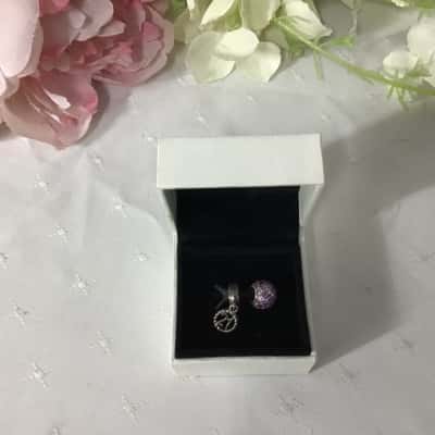 Pandora Womens 925 Silver 21st Dangle Charm with Pink CZ Sparkly Bead Charm