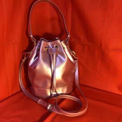  St. Oddity Metallic Pink Drawstring Bucket Bag - As New