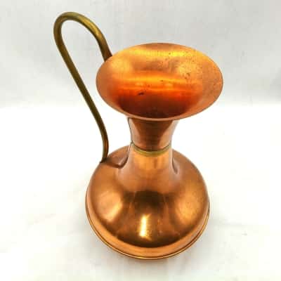 Vintage Copper Jug/Pitcher With Brass Handle Approx 28cm Height x 8cm Diameter (Brica shelf)