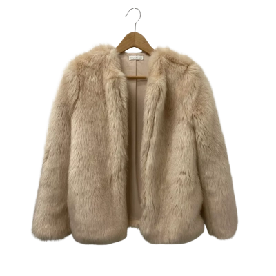 Kookai Womens  Size 34 Fur Coat Beige 