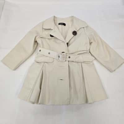 Bardot Junior Kids  Size 1 Cream Lined Coat