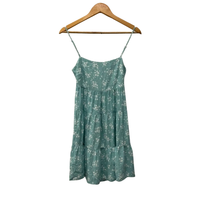 Ghanda Womens  Size XS Mini Dress Floral / Green / White 