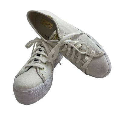 Keds white platform canvas shoes, Size AU 8