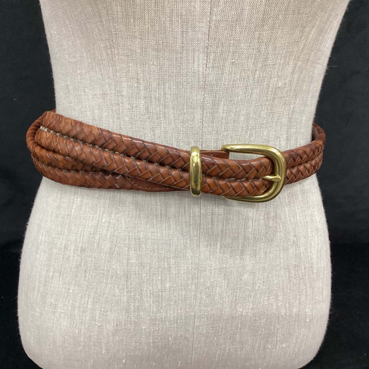 Womens Coach Braided Belt Vintage 90s Coach British Tan Womens Braided Belt #3914  main image 3