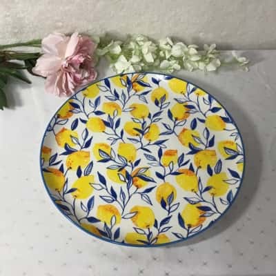 Ecology Lemon Punch Large Round Stoneware Serving Platter