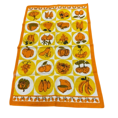 Vintage Souvenir Tea Towel Fruits & Vegetables