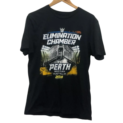 WWE 2024 Perth Elimination chamber Mens  Size M Short Sleeve T-shirt Black  