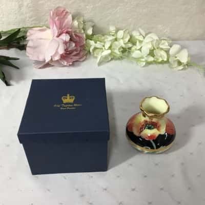 Old Tupton Ware Hand-painted Floral Small Bud Vase (boxed)