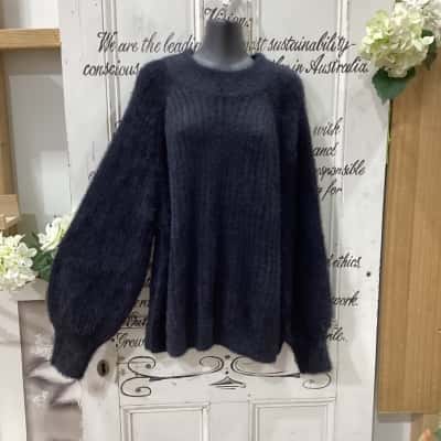 All About Eve Brand! BNWT RRP $79.95! THE PERFECT EVERYDAY CASUAL WINTER BALLOON SLEEVE JUMPER! Womens  Size 22 Jumper / Pullover Black  