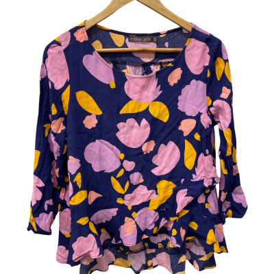 Mister Zimi Womens  Size 10 3/4 Sleeve Top Floral 