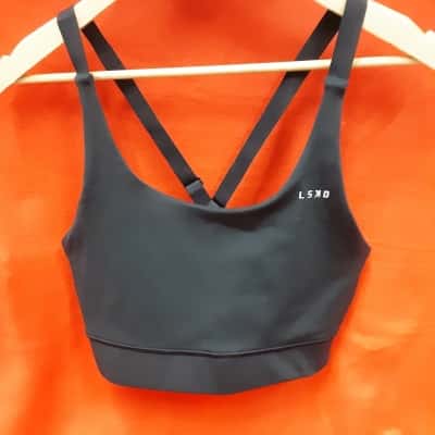 LSKD Womens  Size L Black  sports bra top