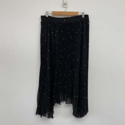 Sheike Black Tainted Heart Midi Skirt Size 16 