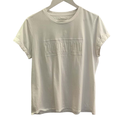 Country Road Womens Size M White T-shirt with Embossed Logo