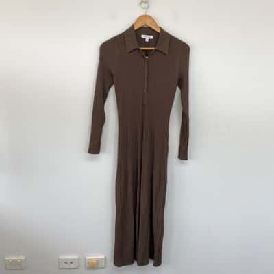 Preview Cedar Long Sleeve Polo Knit Midi Dress Size S 