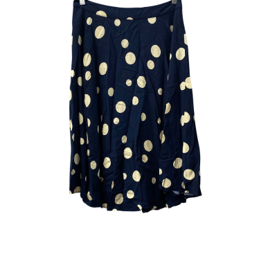 Princess Highway Womens  Size 12 Ruffled Hemline Skirt Beige / Navy Blue 