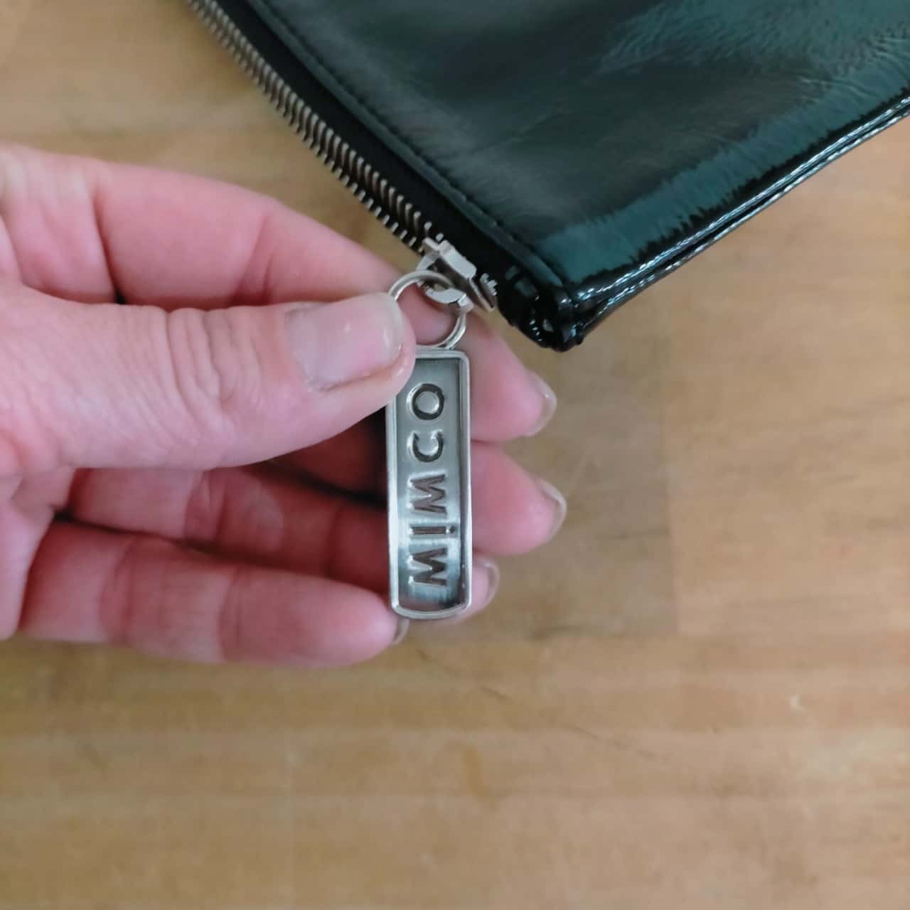 Mimco Small Black Patent Leather Coin Purse VGUC