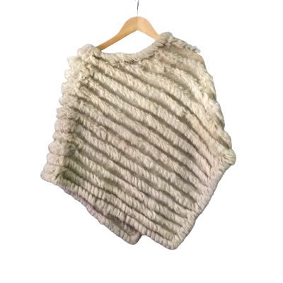 Moda imagine Rabbit fur Womens Size S/M Poncho Brown 