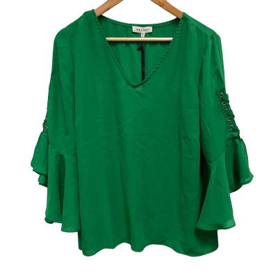 Table Eight Amazon Green 3/4 Leaf Blouse Size 18